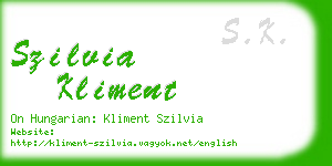 szilvia kliment business card